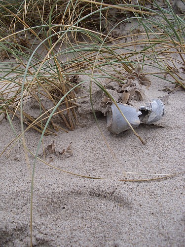 
gebrochene Getr&auml;nkedose am Strand
Coastline - Beach, Coastal Landscape, Tourism, Pollution/Litter/Relics, Public area/Beach
Anke Vorlauf